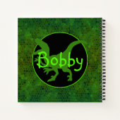 Persoonlijke Groene Dinosaur Huid Notitieboek (Achterkant)