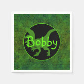 Persoonlijke Groene Dinosaur Huid Servet (Voorkant)