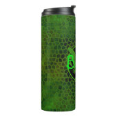 Persoonlijke Groene Dinosaur Huid Thermosbeker (Gedraaid links)