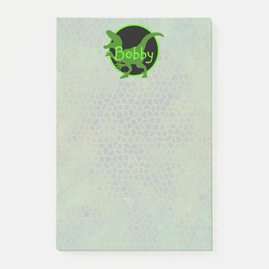 Persoonlijke Groene Dinosaurus Post-it® Notes (Voorkant)