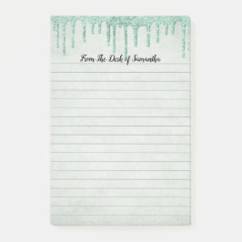 Persoonlijke groene druipende glitter  post-it® notes