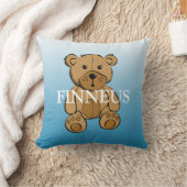 Persoonlijke groene en blauwe gestreepte teddybeer kussen (Deken)