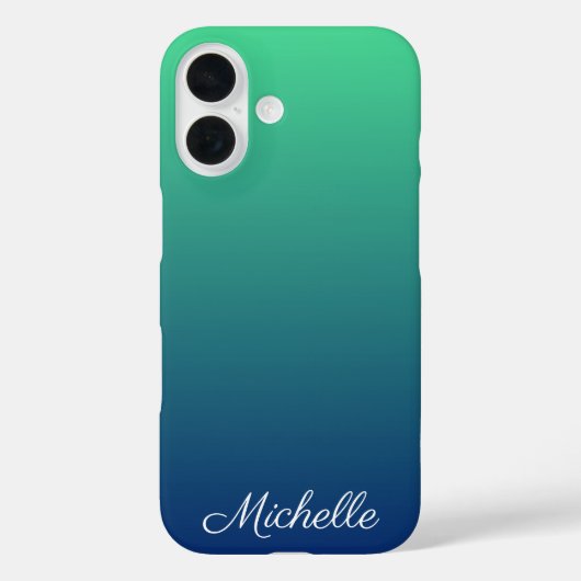 Persoonlijke groene en blauwe ombre Case-Mate iPhone case (Achterkant)