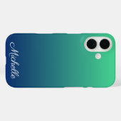 Persoonlijke groene en blauwe ombre Case-Mate iPhone case (Achterkant (horizontaal))