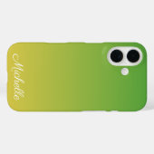Persoonlijke groene en gele ombre Case-Mate iPhone case (Achterkant (horizontaal))