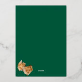 Persoonlijke Groene en Gouden Verjaardagskaart met Folie Uitnodiging (Achterkant)