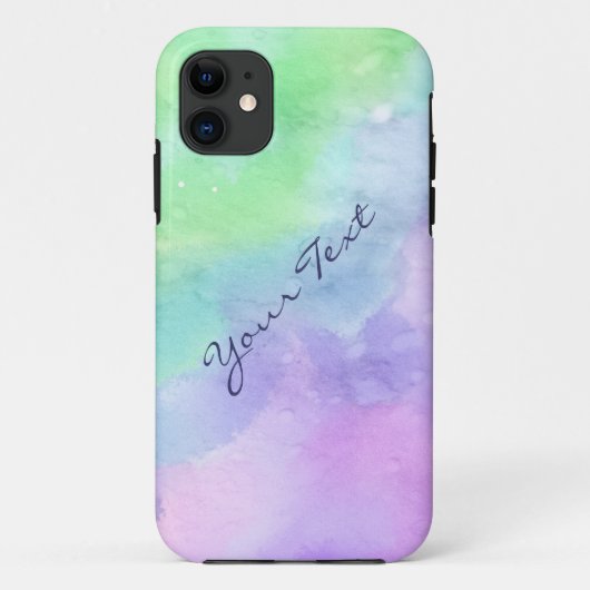 Persoonlijke groene en Paarse Waterverf Case-Mate iPhone Case (Achterkant)