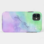 Persoonlijke groene en Paarse Waterverf Case-Mate iPhone Case (Achterkant (horizontaal))