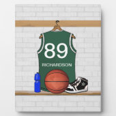 Persoonlijke Groene en Witte Basketball Jersey Fotoplaat (Voorkant)