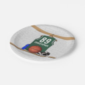 Persoonlijke Groene en Witte Basketball Jersey Papieren Bordje (Gekanteld)