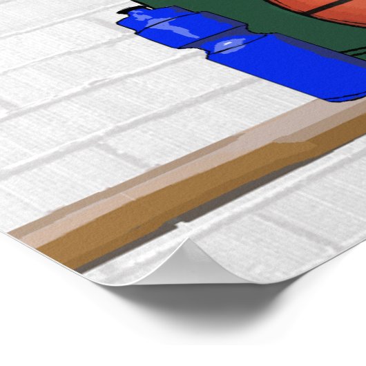 Persoonlijke Groene en Witte Basketball Jersey Poster (Hoek)