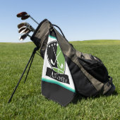 Persoonlijke groene en zwarte   golfhanddoek (Groen)