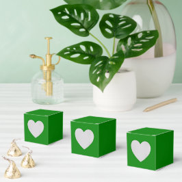 Persoonlijke groene favorietendozen – Hart 2x2x2 s Bedankdoosjes