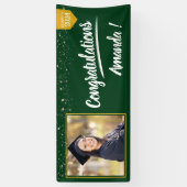 Persoonlijke Groene Foto Afstuderen Spandoek (Verticaal)