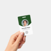 Persoonlijke groene foto, logo, barcode werknemer badge (Handheld)