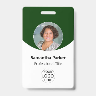 Persoonlijke groene foto, logo, barcode werknemer badge