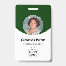 Persoonlijke groene foto, logo, barcode werknemer badge