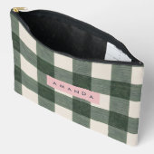 Persoonlijke Groene Gingham Geruite Etui (Open)