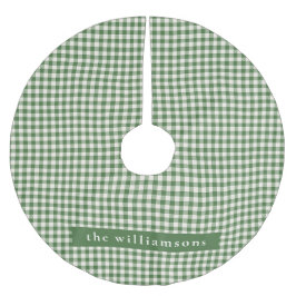 Persoonlijke groene gingham geruite naam kerst kerstboom rok