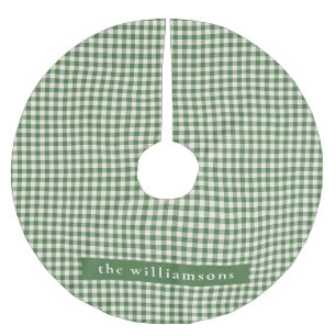 Persoonlijke groene gingham geruite naam kerst kerstboom rok