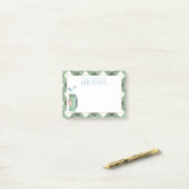 Persoonlijke groene Gingham Golf Kids Lunch Box Post-it® Notes (Op bureau)