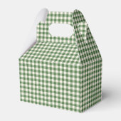 Persoonlijke groene gingham karostof naam kerst bedankdoosjes (Achterkant)