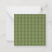 Persoonlijke groene Gingham Notitiekaartje (Achterkant)