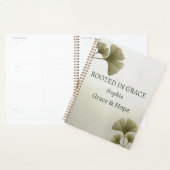 Persoonlijke Groene Ginkgo Blad Aangepaste Naam Planner (Display)