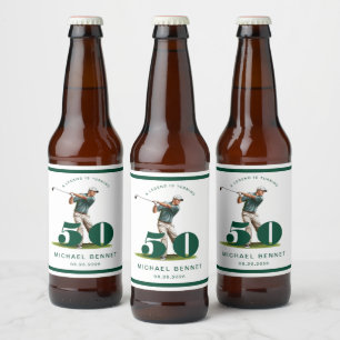 Persoonlijke Groene Golf 50e Verjaardag Bier Etiket