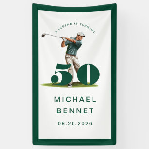 Persoonlijke Groene Golf 50ste Verjaardag Spandoek