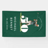 Persoonlijke Groene Golf 50ste Verjaardag Spandoek (Horizontaal)