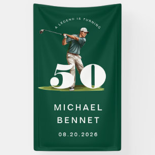 Persoonlijke Groene Golf 50ste Verjaardag Spandoek