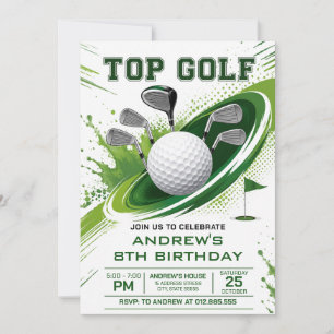 Persoonlijke Groene Golf Verjaardag Kaart