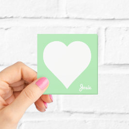 Persoonlijke groene hart plakbriefjes post-it® notes