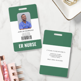 Persoonlijke groene ID-kaart voor medisch ziekenhu Badge