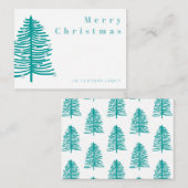 Persoonlijke groene kerstboom Winterbos Notitiekaartje (Voorkant / Achterkant)