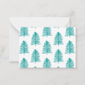 Persoonlijke groene kerstboom Winterbos Notitiekaartje (Achterkant)