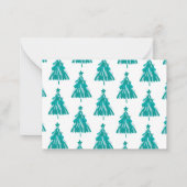 Persoonlijke groene kerstboom Winterbos Notitiekaartje (Achterkant)