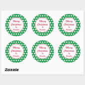 Persoonlijke groene kerststickers ronde sticker (Vel)