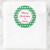Persoonlijke groene kerststickers ronde sticker (Tas)