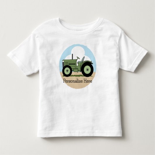 Persoonlijke groene kinderboerentractor kinder shirts (Voorkant)