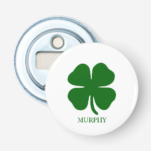 Persoonlijke Groene Klaver Button Flesopener