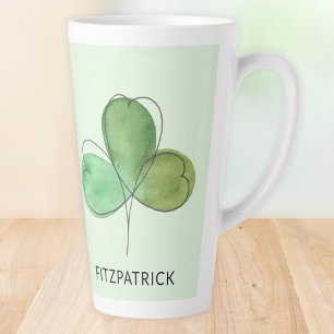 Persoonlijke Groene Klaver Ierse Erfenis Latte Mok