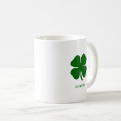 Persoonlijke Groene Klaver Koffiemok (Voorkant rechts)