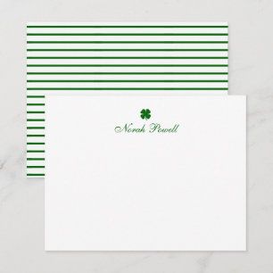 Persoonlijke Groene Klaver Notitiekaart Notitiekaartje