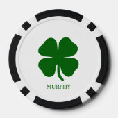 Persoonlijke Groene Klaver Poker Chips (Achterkant)