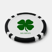 Persoonlijke Groene Klaver Poker Chips (Enkel)