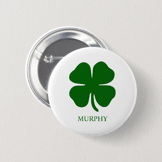 Persoonlijke Groene Klaver Ronde Button 5,7 Cm (Voorkant /achterkant)