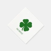 Persoonlijke Groene Klaver Servet (Hoek)
