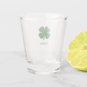 Persoonlijke Groene Klaver Shot Glas (Achterkant)